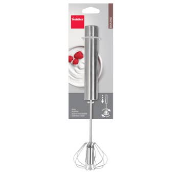 Metaltex Automatic Kitchen Whisk – Stainless Steel Push Whisk for Effortless Mixing