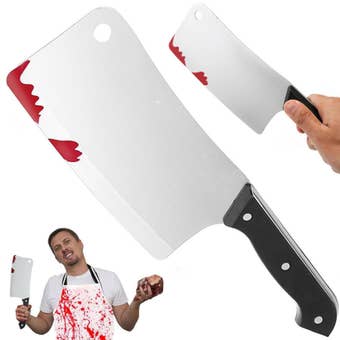 Bloody Cleaver Halloween Costume Prop – Realistic Lightweight Fake Accessory