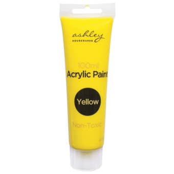 Ashley Acrylic Paint 100ml Yellow – Non-Toxic Fast Drying Water-Based Craft Paint