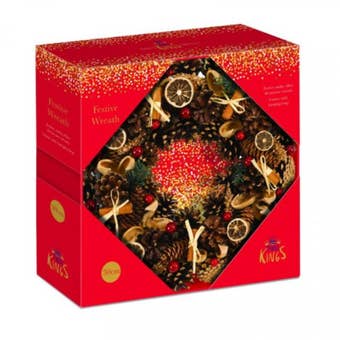 WinterSpice Wreath 36cm – Festive Snowy Effect with Orange and Cinnamon