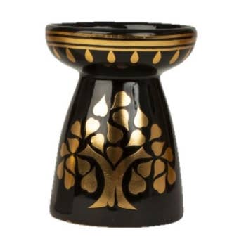 Tree Of Life Black Ceramic Oil Burner