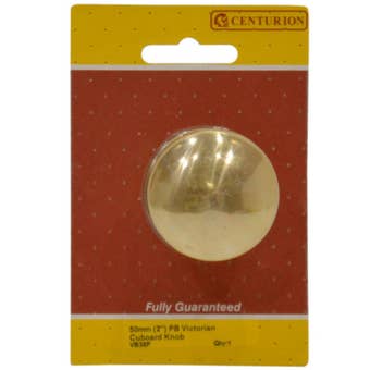 Victorian Elegance 50mm Polished Brass Cupboard Knob – Classic Style, Lasting Quality