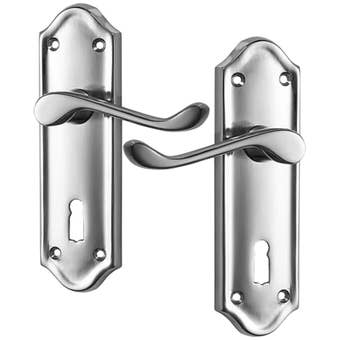 Basta Sherborne Polished Nickel Effect Lever Door Handle on Backplate Pair – Zinc Alloy Internal Handle Set for 35-50mm Doors