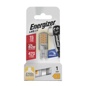 Energizer LED G9 4.2W Dimmable Capsule Bulb – Warm White 2700K, 470 Lumens (40W Replacement)