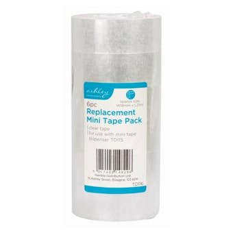 Ashley Replacement Mini Tape – Clear Tape Rolls for Mini Dispensers I Pack of 6