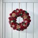 Festive Fir Wreath 36cm – Rustic Christmas Wreath with Pinecones and Floral Accents