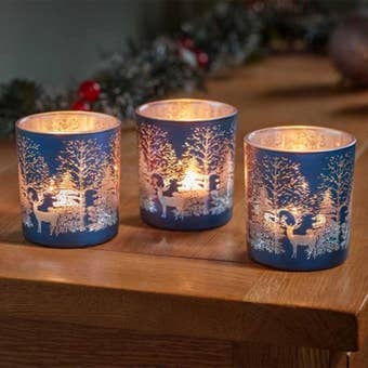Wonderland T-Light Holders 3 Pack – Sapphire Blue