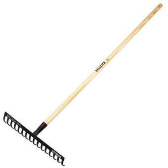 Bellota 14 Tooth Garden Rake with Wooden Handle – Durable Soil Preparation Tool