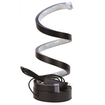 Kingavon Dimmable Spiral LED Table Lamp with 3 Colour Temperatures and USB Plug