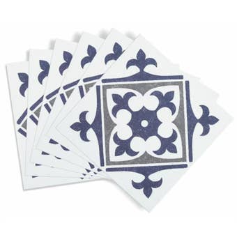 D-C-Fix Nadia Blue Self-Adhesive Wall Tiles 15cm x 15cm Pack of 6 – Waterproof Peel and Stick Splashback