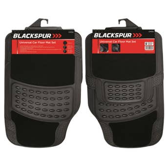 Blackspur Universal Car Floor Mat Set - Heavy Duty Trim-to-Fit Carpet Mats with Anti-Slip Backing