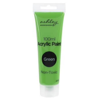 Ashley Acrylic Paint 100ml Green – Non-Toxic Fast Drying Water-Based Craft Paint
