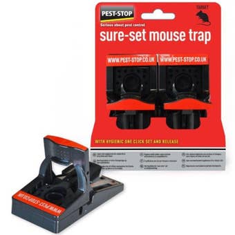 PEST-STOP Sure-Set Plastic Mouse Traps Twin Pack – Quick, Humane, No-Touch Disposal