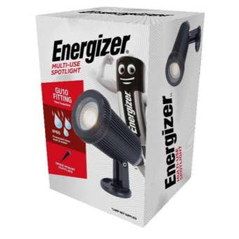 Energiser IP65 2-in-1 GU10 Wall and Spike Outdoor Spotlight Black – Weatherproof Garden and Wall Light