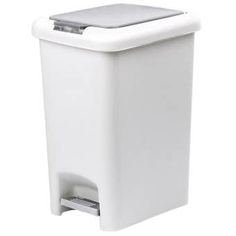 Fairmont 20 Litre Pedal Bin – White and Grey Hands-Free Waste Bin with Durable Pedal Mechanism