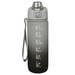 Black and Grey Motivational Drinking Bottle with Strainer and Locking Lid I 750ml