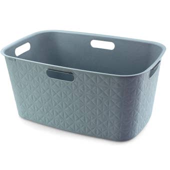 Curver Softex Laundry Basket 45 Litre Teal – Large Recycled Plastic Laundry Storage with Comfortable Grips