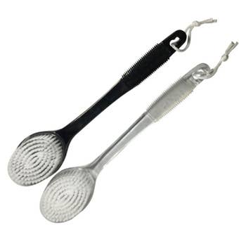 Blue Canyon Long Handle Bath Brush with Rubber Grip and White Nylon Bristles – 36cm