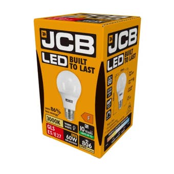 JCB 10W LED GLS Bulb E27 806 Lumens Warm White 3000K Energy Saving Lamp Equivalent to 60W