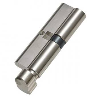 Basta Nickel Thumb Turn Cylinder Lock 30-10-30 – Five Pin Mechanism for Enhanced Door Security