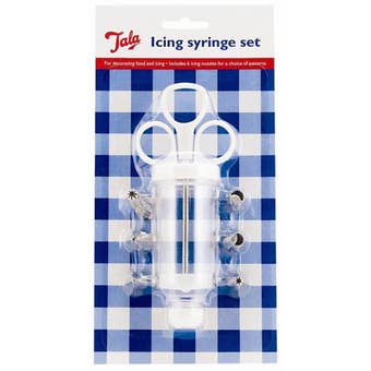 Tala Icing Syringe Set with 6 Stainless Steel Nozzles – Cake Decorating Syringe for Precision Baking