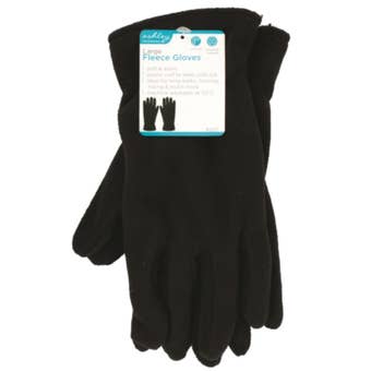 Ashley Large Fleece Gloves – Warm Soft Polyester Winter Gloves with Elastic Cuff