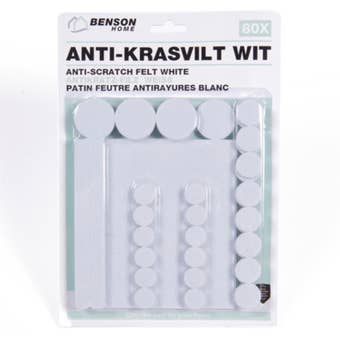 Benson Anti-Scratch Felt Pads 80 Piece Set White – Furniture and Chair Leg Floor Protectors to Prevent Scratches and Reduce Noise
