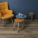 Two-Coloured Nesting Tables Set of 2 – Blue and Yellow Pine Wood Tables