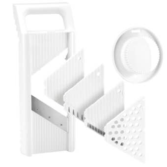 Metaltex Multi-Function Mandoline Slicer 7 in 1 – Stainless Steel Blades with Finger Guard