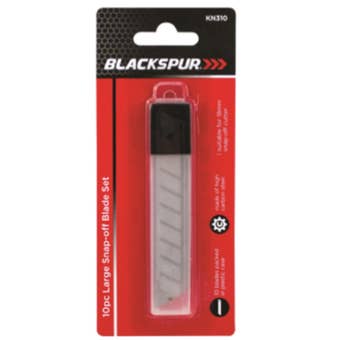 Blackspur Large Snap-Off Blade Set – 18mm High Carbon Steel Replacement Blades I Pack of 10