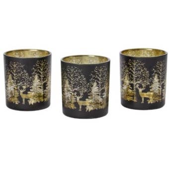 Wonderland T-Light Holders 3 Pack - Onyx