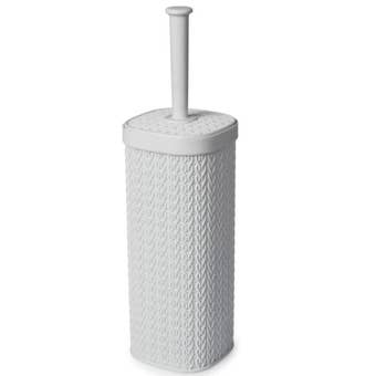Blue Canyon White Lace Design Toilet Brush and Holder Set