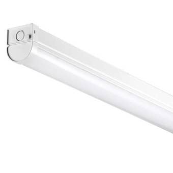 Powermaster 4ft 40W Twin LED Batten Light 4800 Lumens IP20 Screwless Hinged Fitting