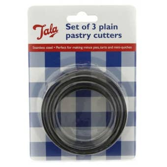 Tala Smooth Edged Pastry Cutters 3 Pack – Stainless Steel Cookie and Biscuit Cutters