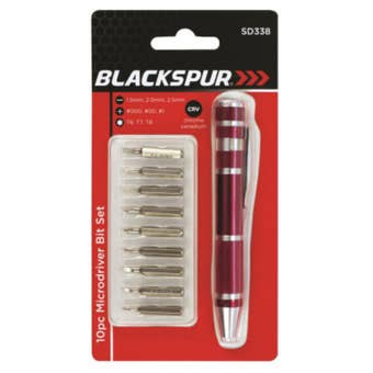 Blackspur 10PC Microdriver Bit Set – Precision Screwdriver with Chrome Vanadium Bits