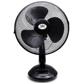 Prem-I-Air 12-Inch Oscillating Desktop Fan Black with 3 Speed Settings