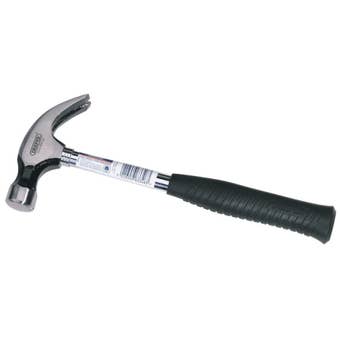 Draper 20oz Tubular Shaft Claw Hammer with Forged High Carbon Steel Head and Vinyl Grip