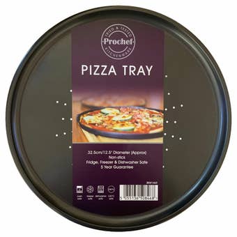 Prochef Essentials 12" Round Non-Stick Pizza Tray with Holes – Carbon Steel Bakeware
