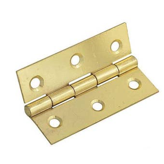 Perry 75mm Brass Butt Hinge Pair – Durable Door and Cabinet Hinges with Fittings Included