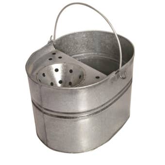 Ashley Heavy-Duty Galvanised Steel Mop Bucket with Fixed Wringer