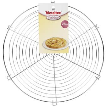 Metaltex Round Cake Cooler 32cm – Tin Plated Steel Cooling Rack for Baking