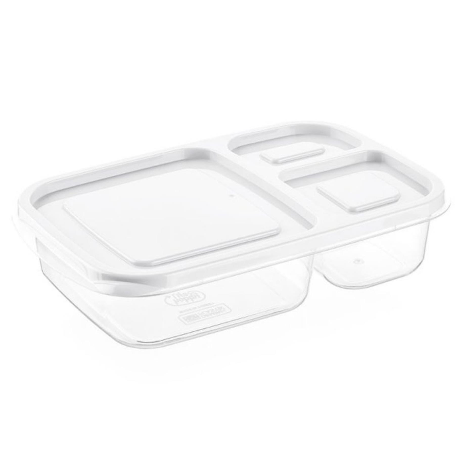 3-Compartment Lunch Box 1.15L – BPA-Free Food Storage Box with Locking Lid and Freezer Safe Design