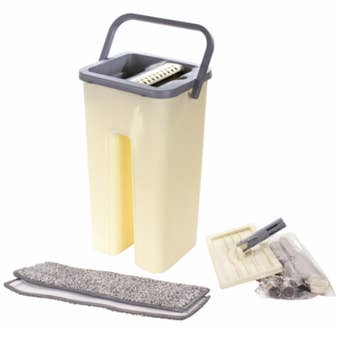 Ashley Flat Mop & Bucket Set – 2-in-1 Cleaning and Drying System with Microfibre Pads
