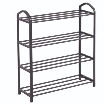 4 Tier Plastic Shoe Rack Organiser 50 x 62cm – Space-Saving Freestanding Storage Unit