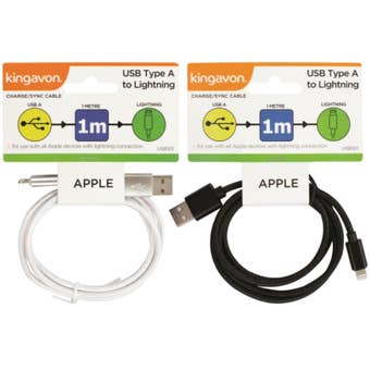 Kingavon 1M Lightning to USB Cable – Fast Charge and High-Speed Data Transfer for Apple Devices