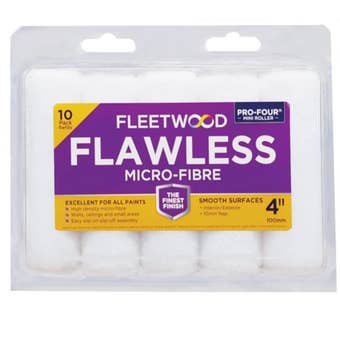 Fleetwood Flawless 4 Inch Microfibre Sleeve 10 Pack – Premium Roller Sleeves for Smooth Paint Finishes