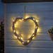 Solar InLit Firefly Heart Light 40cm – Outdoor Decorative Heart with 30 Warm White Solar LED String Lights and Hanging Loop