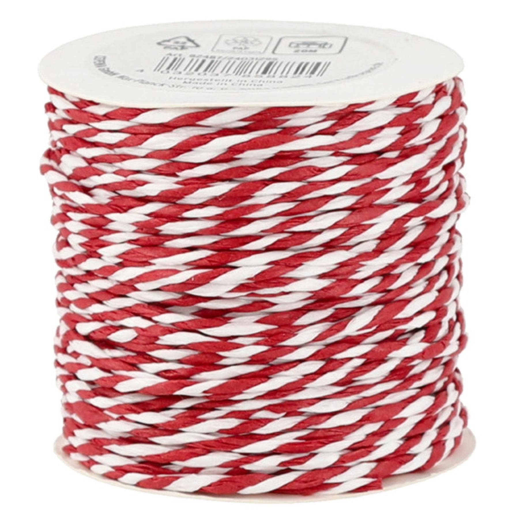 Red and White Striped Gift Ribbon 20m I Festive Wrapping and Decorative Ribbon for Gifts and Crafts