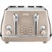 De’Longhi Icona Metallics 4 Slice Toaster Beige – Stylish Design with Versatile Functions
