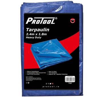 Protool Heavy Duty Tarpaulin 2.4m x 1.8m – Waterproof Multi-Purpose Cover